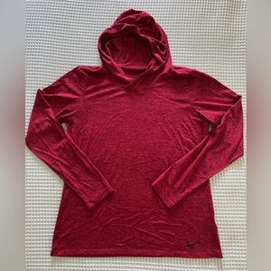 Nike Dri-Fit Hooded Longsleeve Top - red, medium